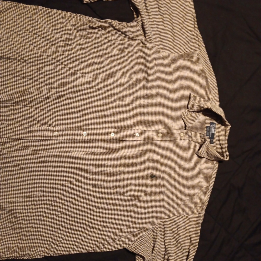 Polo Ralph Lauren Beige Checkered Button Down Shirt